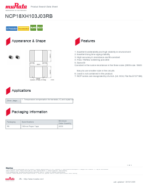 NCP18XH103J03RB Datasheet PDF Murata Power Solutions