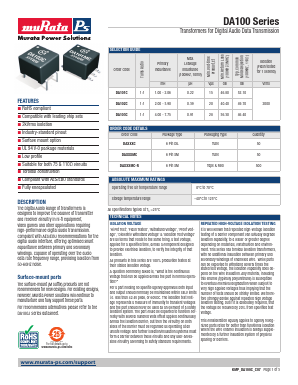 DA100 Datasheet PDF Murata Power Solutions