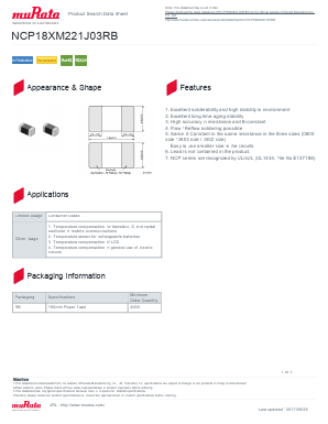 NCP18XM221J03RB Datasheet PDF Murata Manufacturing