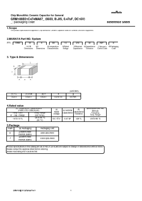 GRM188B31C474MA87J Datasheet PDF Murata Manufacturing