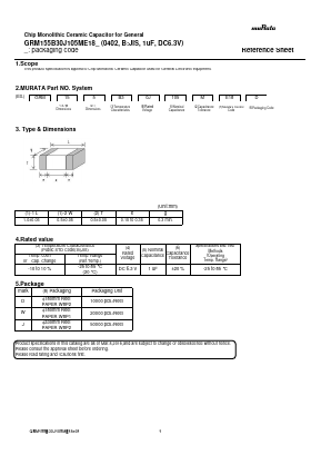 GRM155B30J105ME18J Datasheet PDF Murata Manufacturing