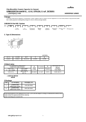 GRM32DR72H104KW10L Datasheet PDF Murata Manufacturing