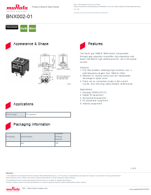BNX002-01 Datasheet PDF Murata Manufacturing