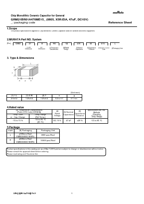 GRM21BR61A476ME15L Datasheet PDF Murata Manufacturing