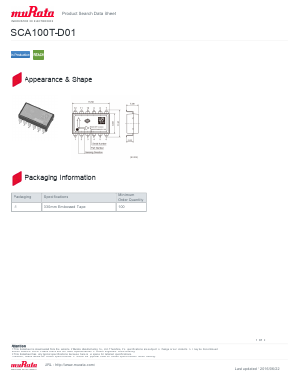 SCA100T-D01 Datasheet PDF Murata Manufacturing