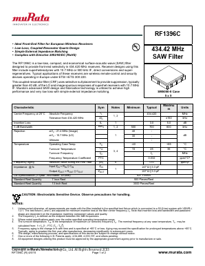 RF1396C Datasheet PDF Murata Manufacturing