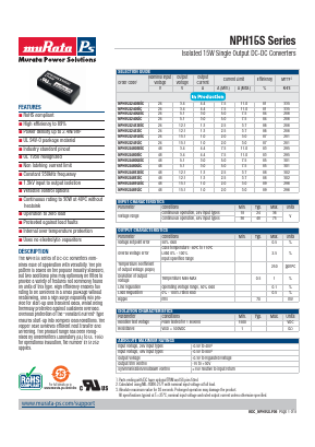 NPH15S2415EIC Datasheet PDF Murata Manufacturing