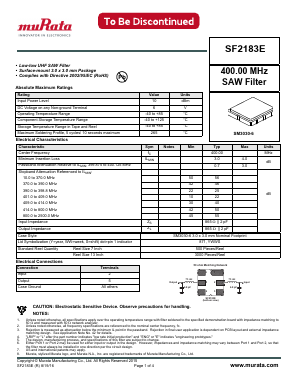 SF2183E Datasheet PDF Murata Manufacturing