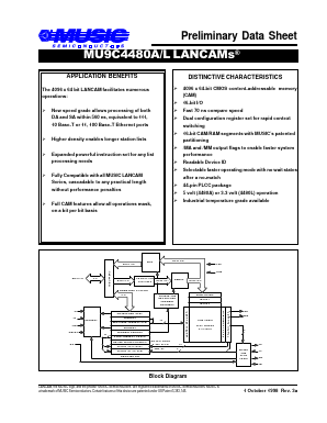 MU9C4480A-12DC Datasheet PDF Music Semiconductors
