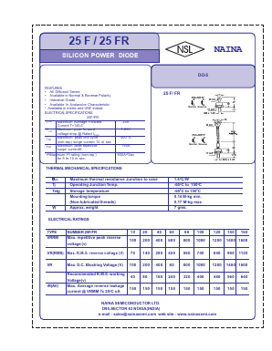 25FR40 Datasheet PDF Naina Semiconductor ltd.