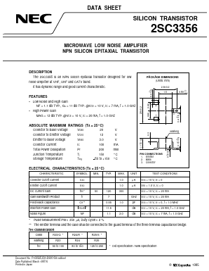 2SC3356-T1B Datasheet PDF NEC => Renesas Technology