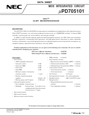 UPD705101 Datasheet PDF NEC => Renesas Technology