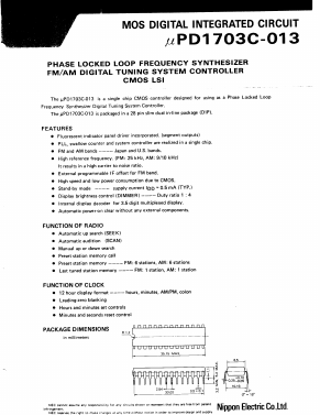 UPD1703C-013 Datasheet PDF NEC => Renesas Technology