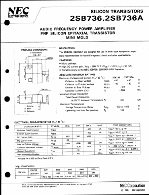 2SB736ABW5 Datasheet PDF NEC => Renesas Technology