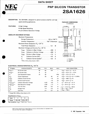 2SA1626 Datasheet PDF NEC => Renesas Technology