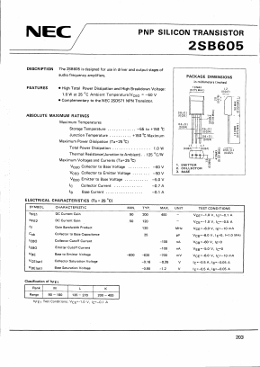 B605L Datasheet PDF NEC => Renesas Technology