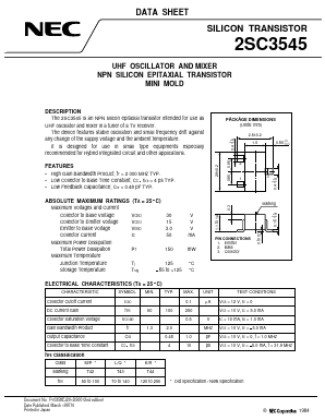 2SC3545Q Datasheet PDF NEC => Renesas Technology