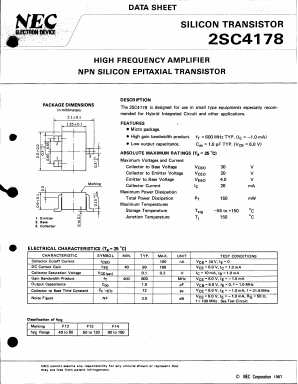 C4178 Datasheet PDF NEC => Renesas Technology