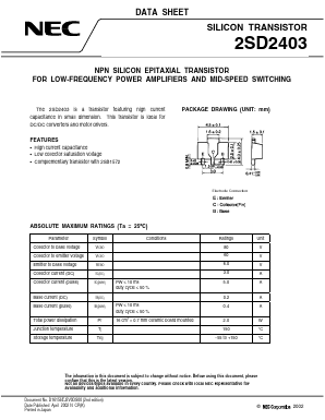 2SD2403GZ Datasheet PDF NEC => Renesas Technology
