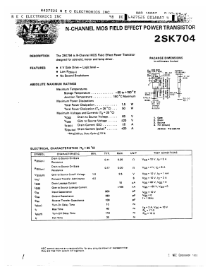 2SK704 Datasheet PDF NEC => Renesas Technology