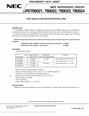 UPD780023GC-XXX-AB8 Datasheet PDF NEC => Renesas Technology