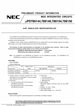 UPD789144GS Datasheet PDF NEC => Renesas Technology