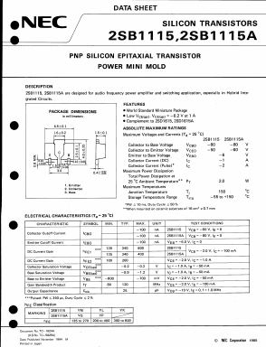 2SB1115 Datasheet PDF NEC => Renesas Technology