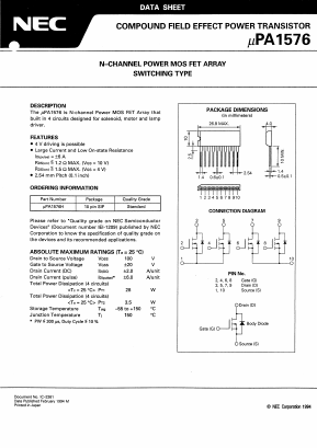UPA1576H Datasheet PDF NEC => Renesas Technology