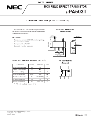 UPA503T Datasheet PDF NEC => Renesas Technology