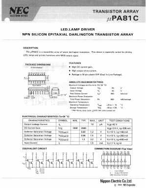 UPA81C Datasheet PDF NEC => Renesas Technology