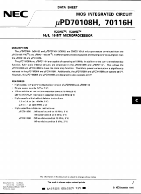 UPD70116HCZ-10 Datasheet PDF NEC => Renesas Technology