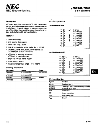UPD71082C Datasheet PDF NEC => Renesas Technology