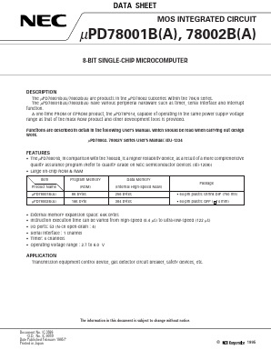 UPD78002BCWA-XXX Datasheet PDF NEC => Renesas Technology