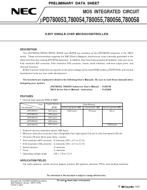 UPD780054GK-XXX-BE9 Datasheet PDF NEC => Renesas Technology