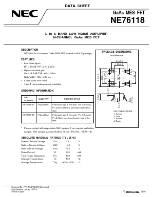 NE76118 Datasheet PDF NEC => Renesas Technology