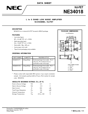 NE34018 Datasheet PDF NEC => Renesas Technology