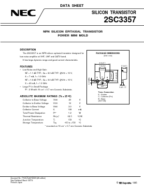 2SC3357RF Datasheet PDF NEC => Renesas Technology