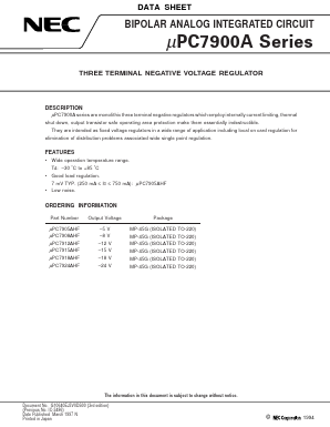 UPC7905AHF Datasheet PDF NEC => Renesas Technology