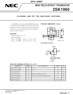 2SK1960-T2 Datasheet PDF NEC => Renesas Technology