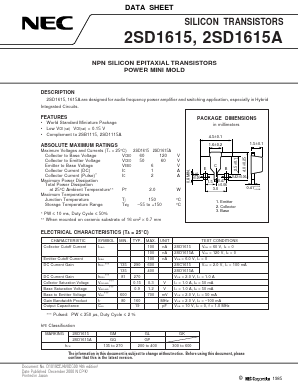 2SD1615 Datasheet PDF NEC => Renesas Technology