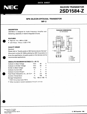 2SD1584M-Z Datasheet PDF NEC => Renesas Technology