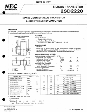 2SD2228D43 Datasheet PDF NEC => Renesas Technology