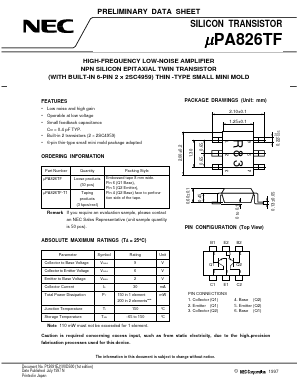 UPA826TF Datasheet PDF NEC => Renesas Technology