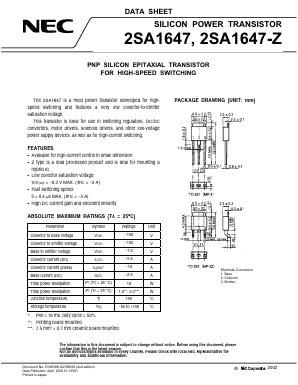 2SA1647 Datasheet PDF NEC => Renesas Technology