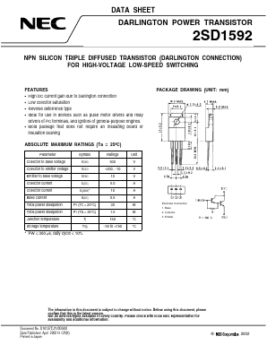 D1592 Datasheet PDF NEC => Renesas Technology