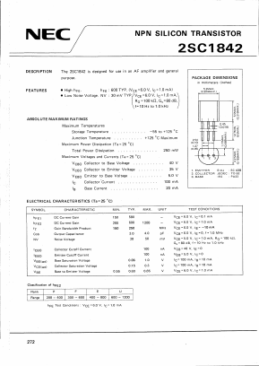 C1842 Datasheet PDF NEC => Renesas Technology