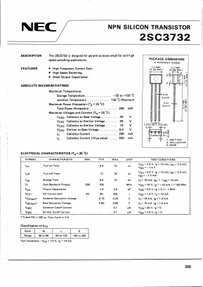 2SC3732 Datasheet PDF NEC => Renesas Technology