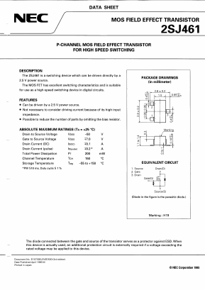 2SJ461 Datasheet PDF NEC => Renesas Technology