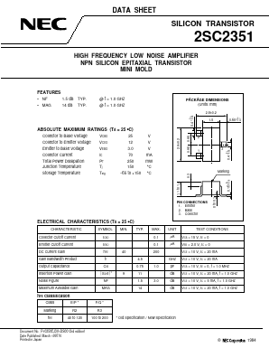 C2351 Datasheet PDF NEC => Renesas Technology