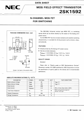 K1592 Datasheet PDF NEC => Renesas Technology